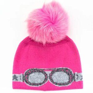 Goggles Hat with Fox Pompom